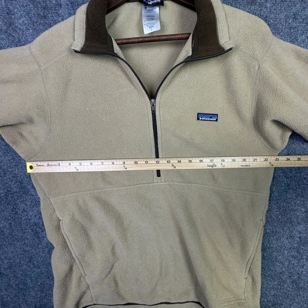 Patagonia Synchilla Fleece Pullover Mens L Tan Brown 1/4 Zip Jacket 0623